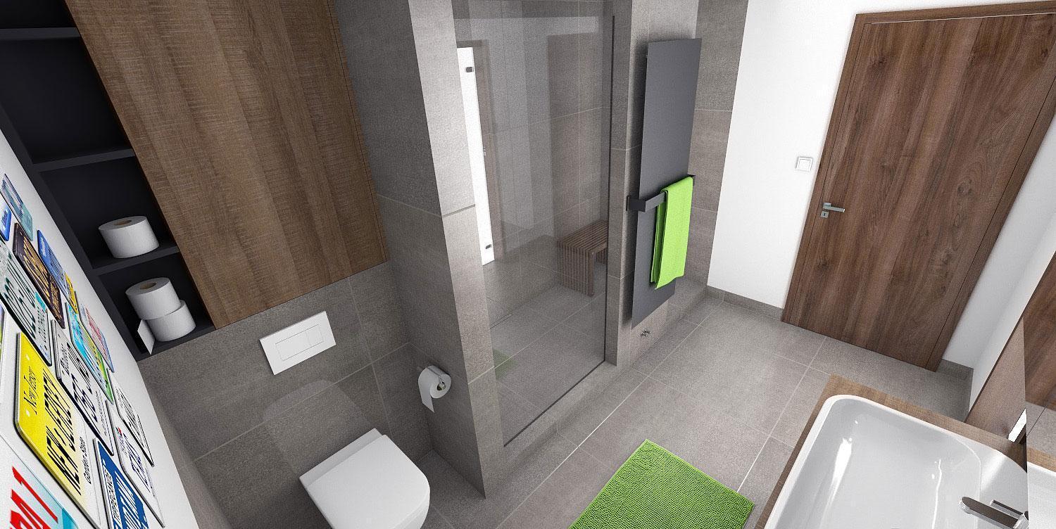 Kúpeľňa so sprchovacím kútom - Bytový dizajn Čadca, Žarec