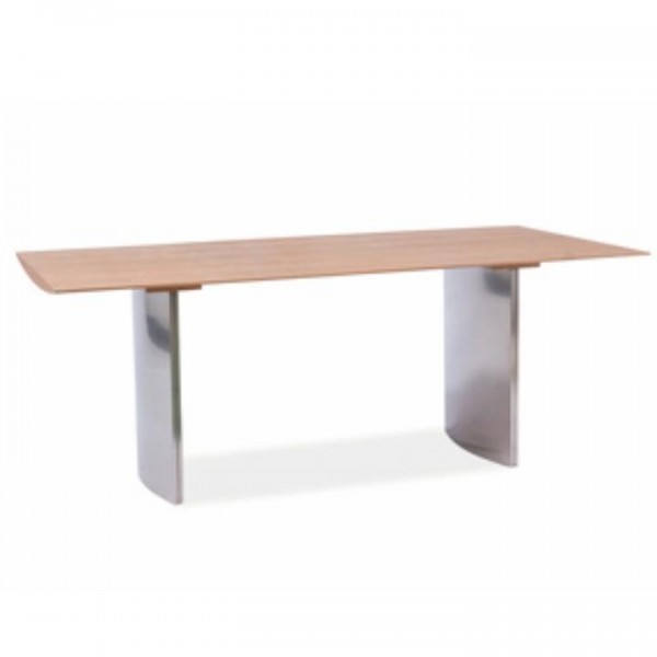 Jedálenský stôl, 200x100, MDF Buk + kov,  MADUR