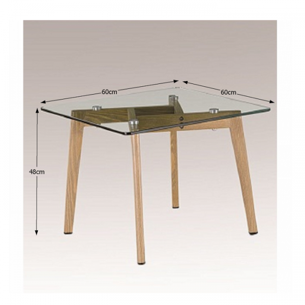 Konferenčný stolík, sklo/kov s úpravou buk, PEDREK Typ 1