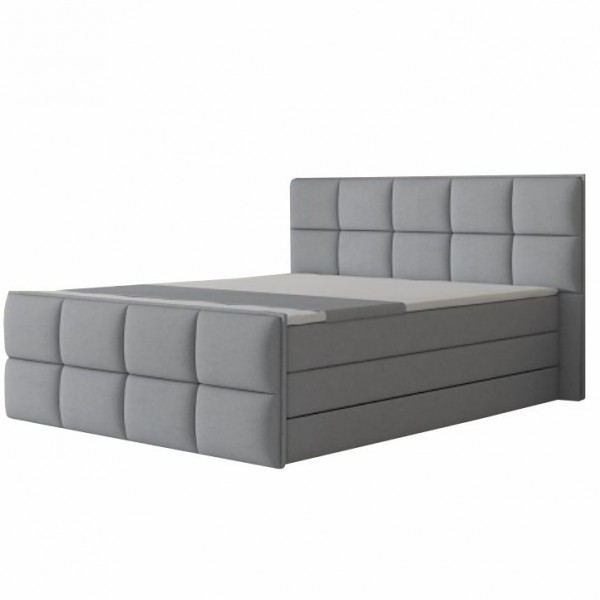 Komfortná posteľ, sivá látka, 180x200, RAVENA MEGAKOMFORT