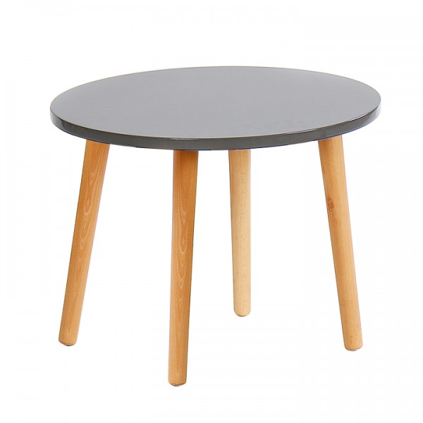 Príručný stolík, sivá/natural, BAZZY 2