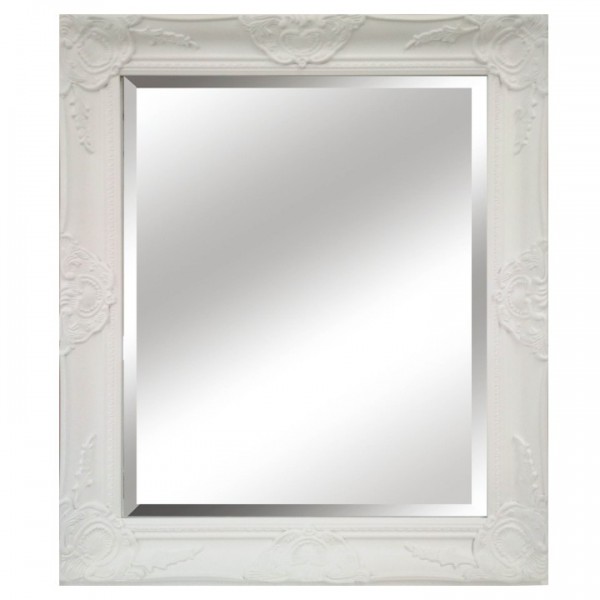 Zrkadlo, biely drevený rám, MALKIA TYP 13