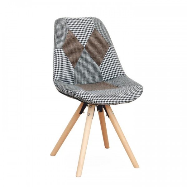 Dizajnová stolička, látka patchwork, PEPITO TYP 10