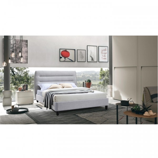 Manželská posteľ, sivý melír, 180x200, MAJESTIK