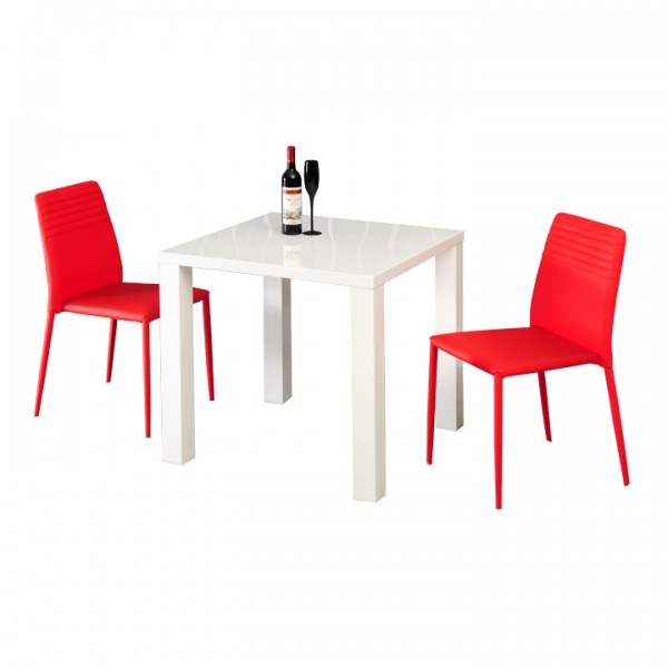 Jedálenský stôl, biela vysoký lesk HG, ASPER TYP 5