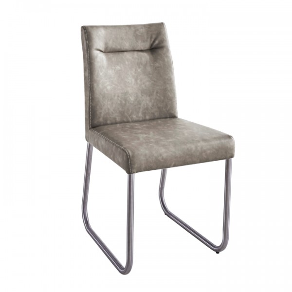 Jedálenská stolička, sivohnedá ekokoža s efektom brúsenej kože, INDRA typ 2