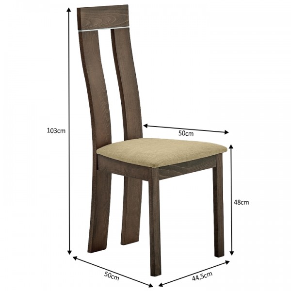 Drevená stolička, buk merlot/hnedá látka, DESI