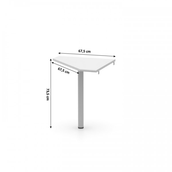 Rohový stolík, biela/kov, JOHAN NEW 06