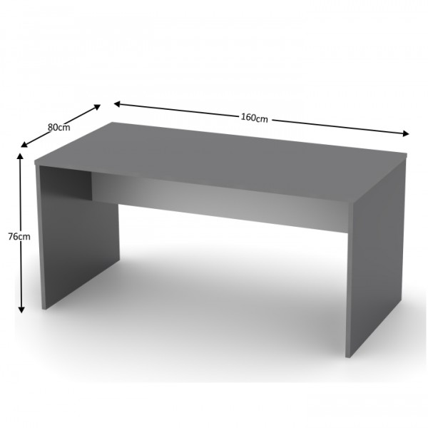 Písací stôl, grafit/biela, RIOMA TYP 16