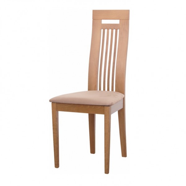 Drevená stolička, dub medový/látka hnedá, EDINA