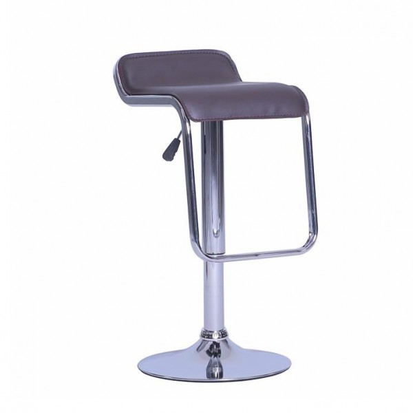 Barová stolička, ekokoža hnedá/chróm, ILANA