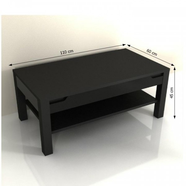 Konferenčný stolík, čierna/čierna s extra vysokým leskom, ADONIS AS 96