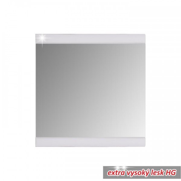 Zrkadlo, biela/biela extra vysoký lesk, DERBY 54-260-17