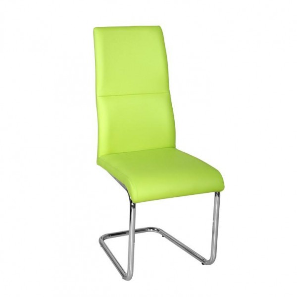 Jedálenská stolička, ekokoža zelená/chróm, BETINA