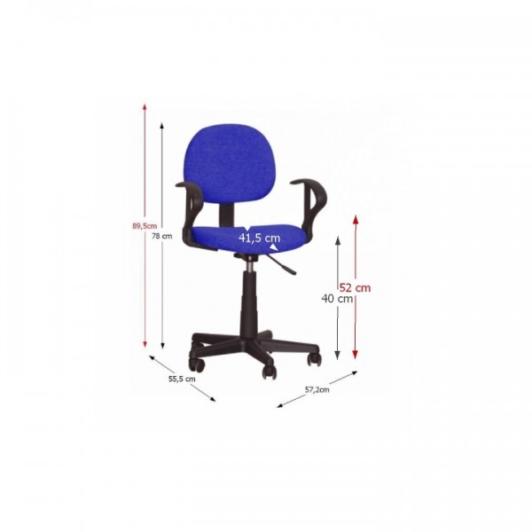 Kancelárska stolička, modrá, TC3-227