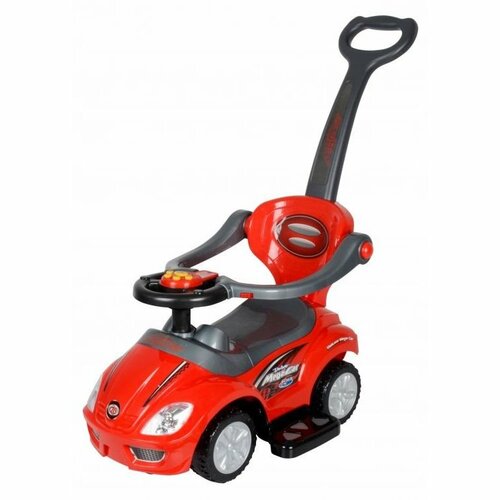Ecotoys Detské odrážadlo so zvukmi a vodiacou tyčou Auto, červená