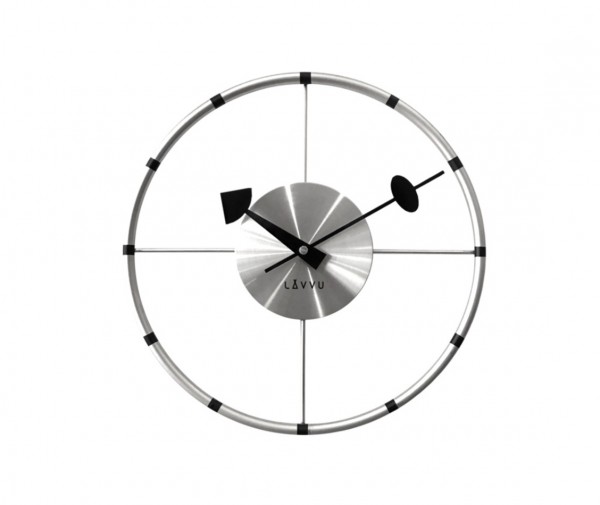 Nástenné hodiny Lavvu Compass strieborná, pr. 31 cm