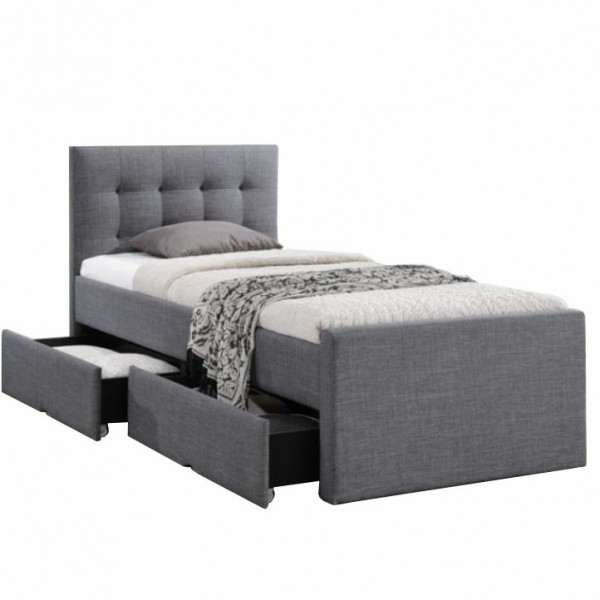 Moderná posteľ, sivá, 90x200, VISKA