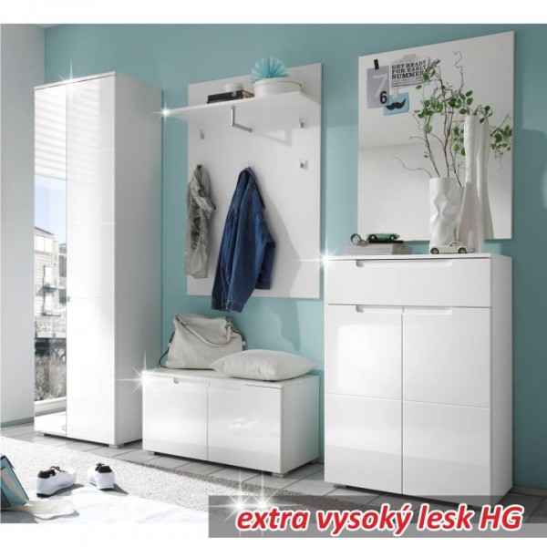 Zrkadlo, biela extra vysoký lesk, SPACE 54-959-13
