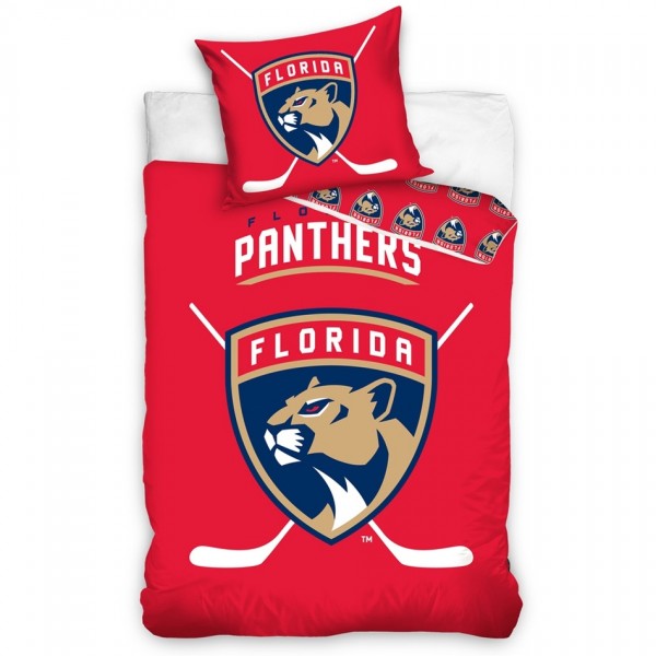 BedTex Bavlnené svietiace obliečky NHL Florida Panthers, 140 x 200 cm, 70 x 90 cm