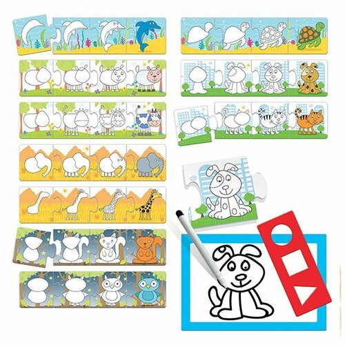 HEADU Puzzle Step by Step Škola kreslení 10x4 dílky