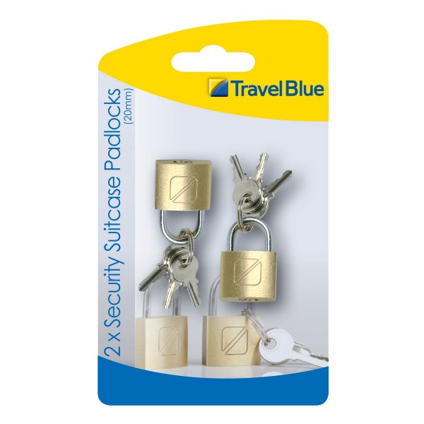 TravelBlue Mosadzný cestovný zámok súprava 2ks (20mm) TBU021