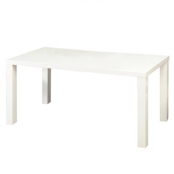 Jedálenský stôl, biela vysoký lesk HG, ASPER NEW TYP 3