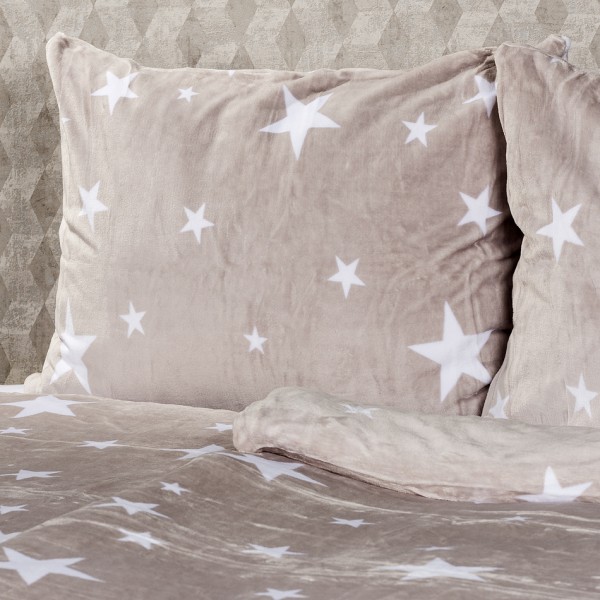4Home obliečky mikroflanel Stars Grey, 140 x 200 cm, 70 x 90 cm