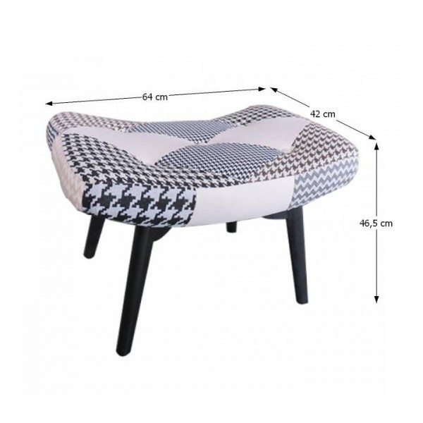 Dizajnová podnož, látka patchwork, PEPITO NEW TYP 5